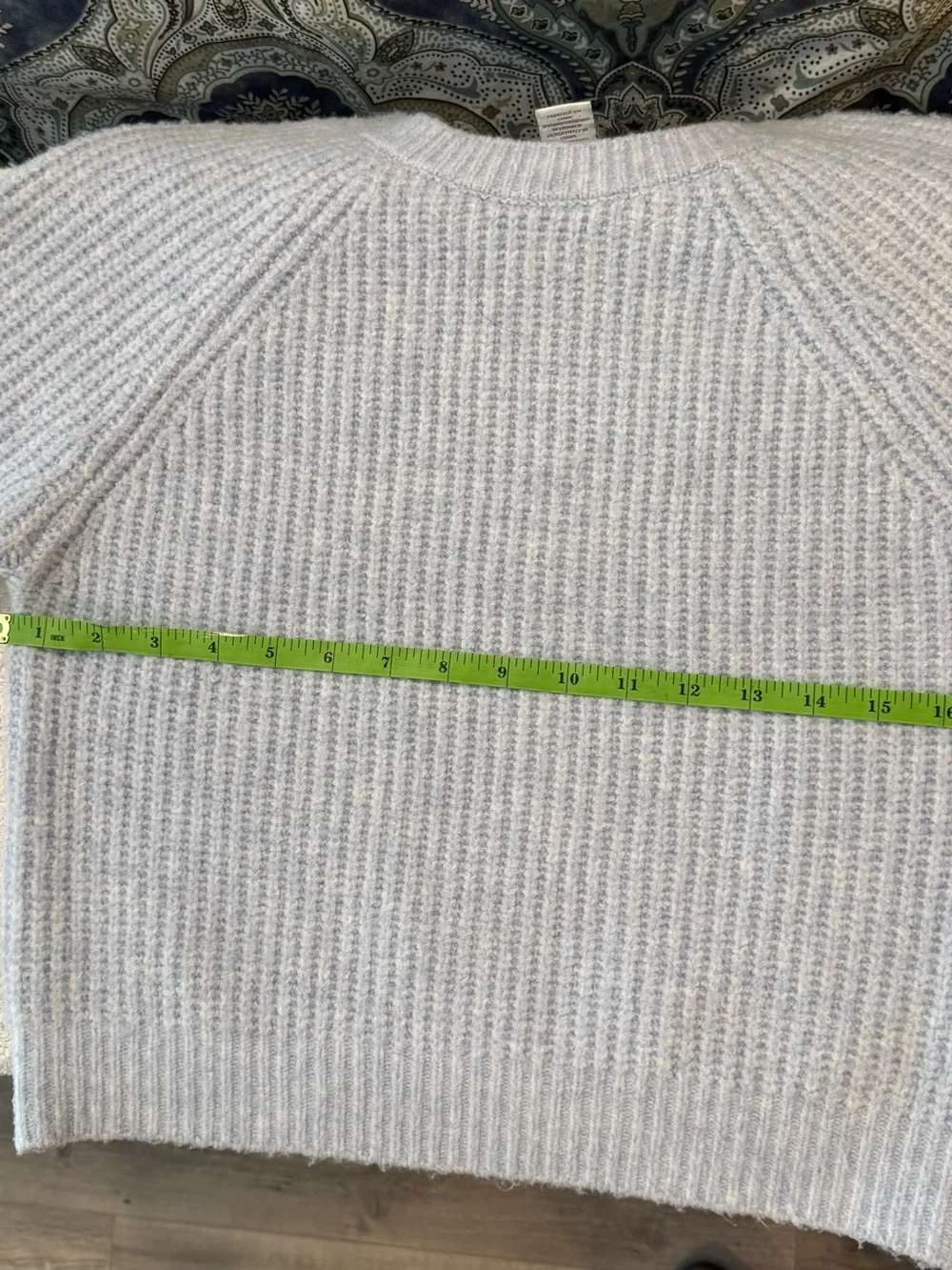 Women’s Cozy Light Blue Ribbed Crewneck Sweater